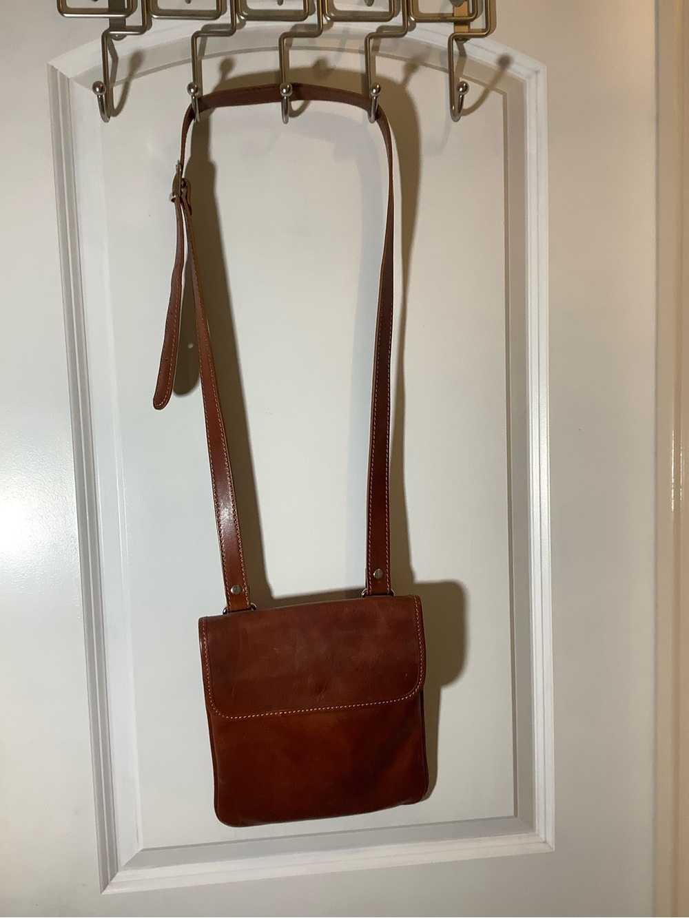 Tuscany leather women’s Brown Leather satchel Bag with Adjustable Strap